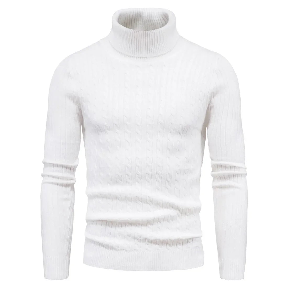 Autumn and Winter Turtleneck Warm Fashion Solid Color Sweater Men'S Sweater Slim Pullover Men'S Knitted Sweater Bottoming Shirt