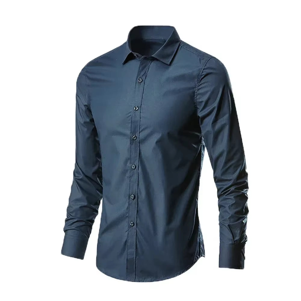 Appointments Men Shirt Tops Casual Classic Dress Shirt Fashion Long Sleeve Premium Wrinkle Resistant Brand New