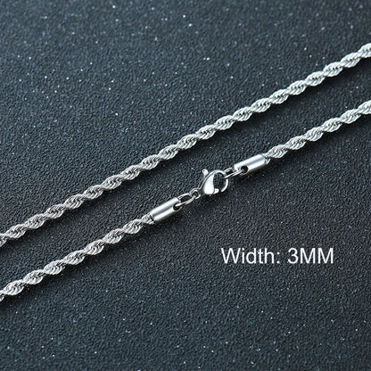 3-11Mm Cuban Chain Necklaces for Men Women,Punk Stainless Steel Curb Link Chain Collar,Jewelry Gift for Dad Husband BFF Birthday