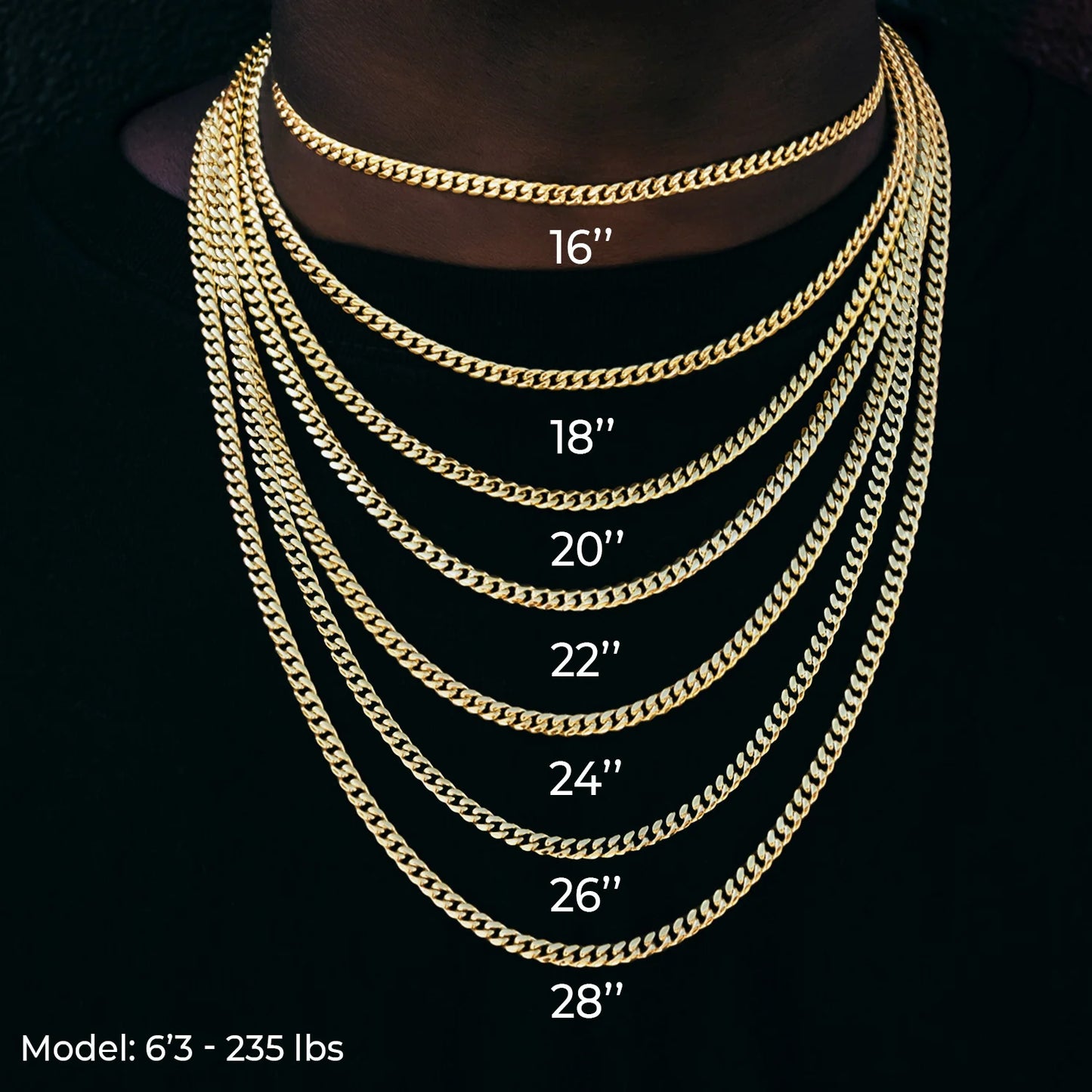 South Beach Cuban™ Chain in Yellow Gold- 5Mm