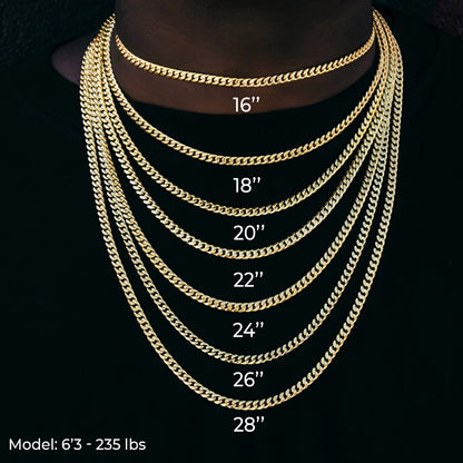 South Beach Cuban™ Chain in Yellow Gold- 5Mm