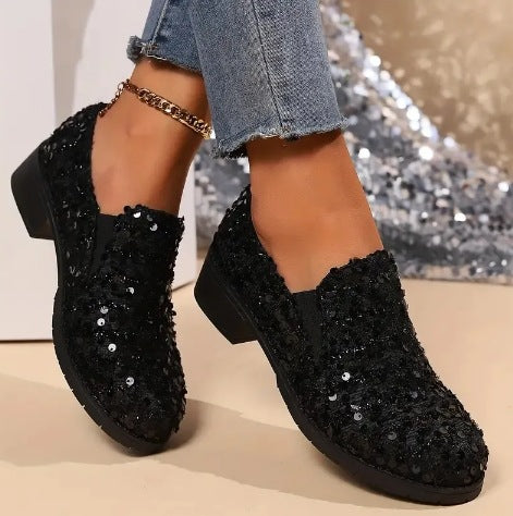 All-matching Gommino Flat Shallow Mouth Sequin Casual Shoes