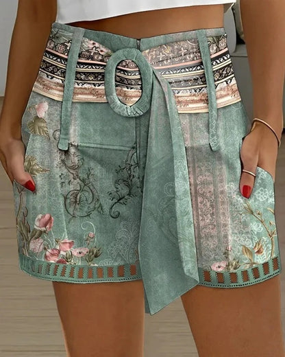 Summer New Lace Stitching Casual Shorts