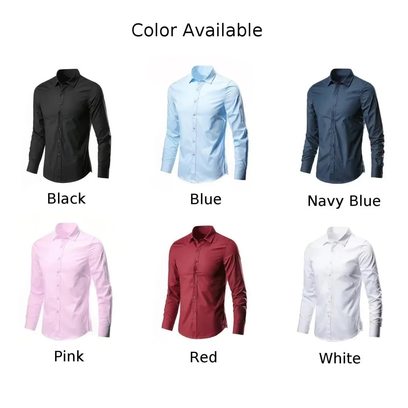 Appointments Men Shirt Tops Casual Classic Dress Shirt Fashion Long Sleeve Premium Wrinkle Resistant Brand New